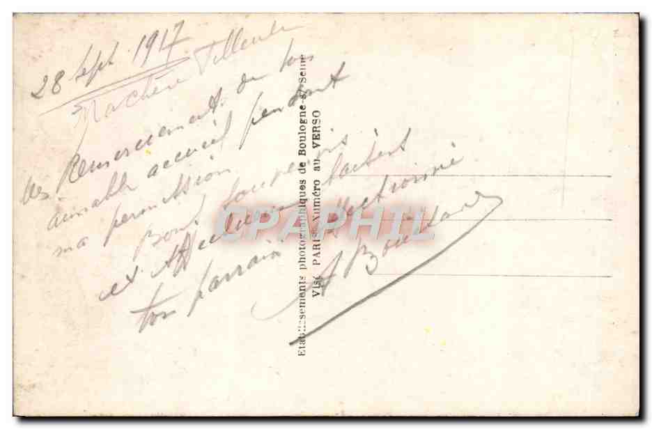CPA Fantaisie Fleurs Femme Soldat Poilu — Verso