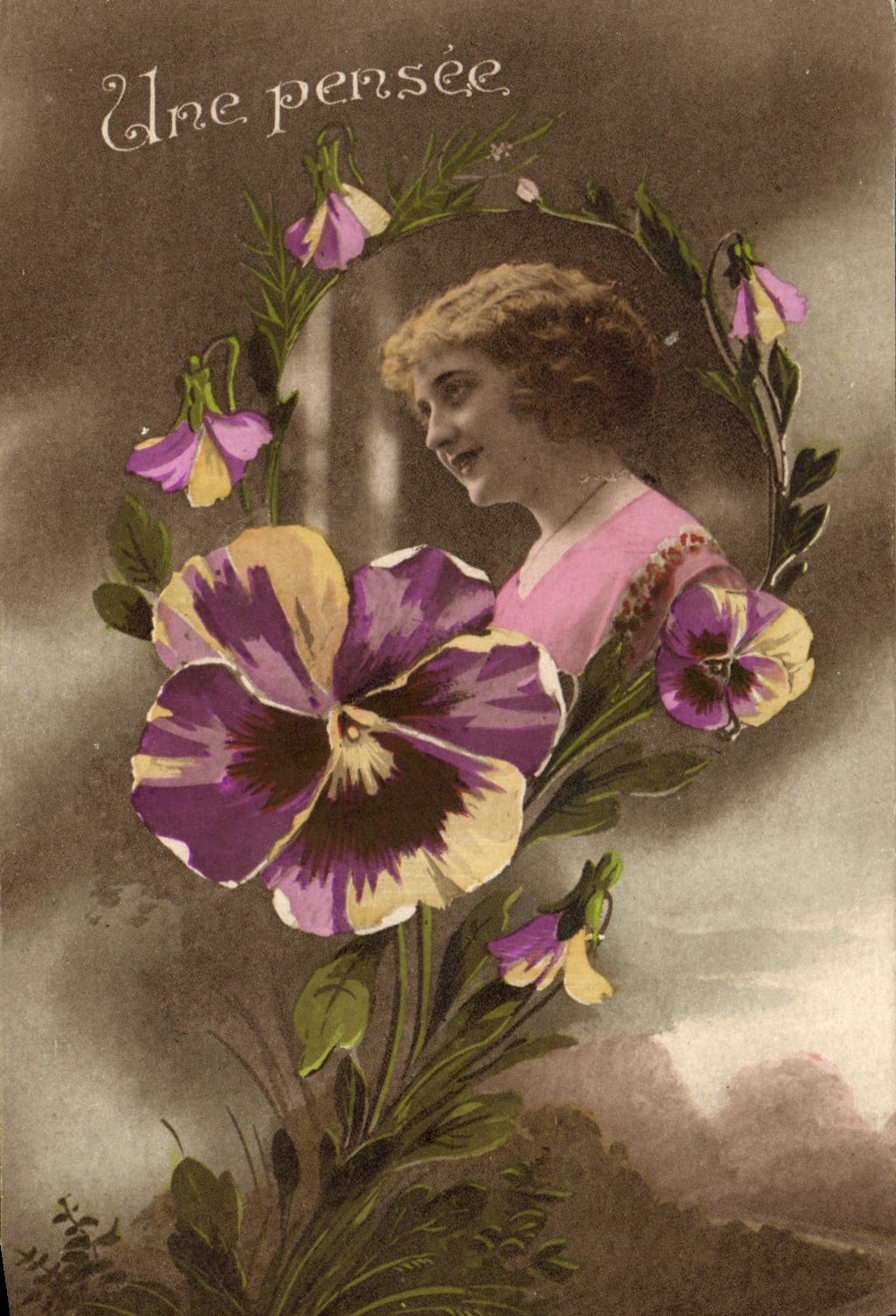 CPA Fantaisie Fleurs Femme