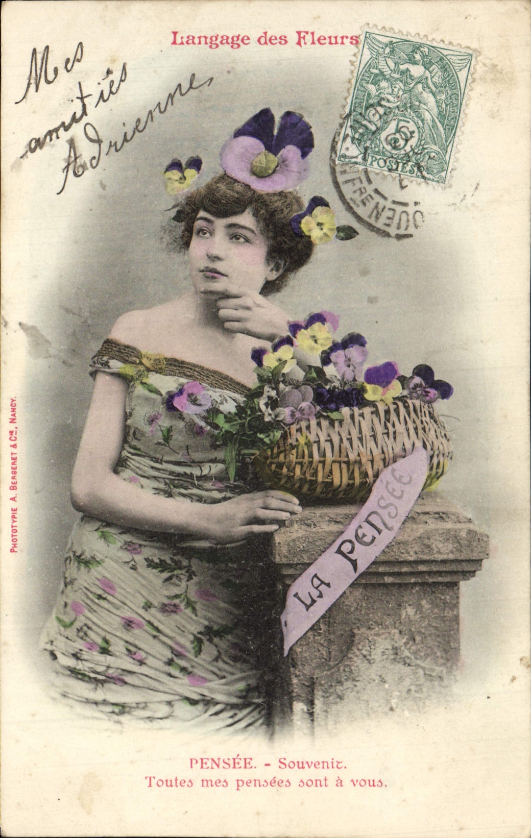Pensée - Erinnerung - Blumen-Sprache — Phototype A. Berenet & Cie, Nancy