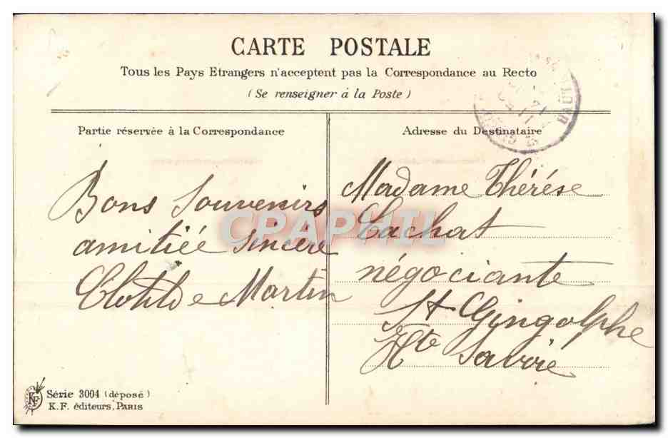 CPA Fantaisie Fleurs  — Rückseite