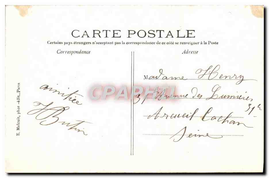 Une PENSÉE — de la Rue Monton-Duvernel — E. Maleuit, phot.-édit., Paris — Reverso