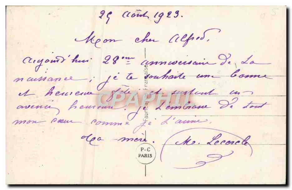 CPA Fantaisie Fleurs  — Rückseite