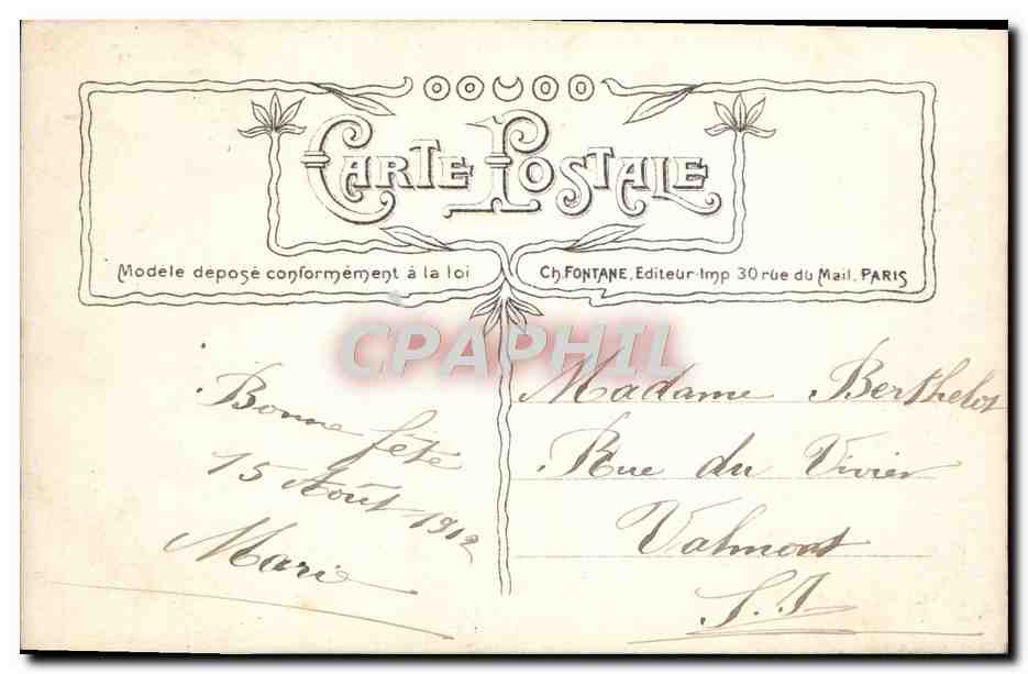 CPA Fantaisie Fleurs  — Verso