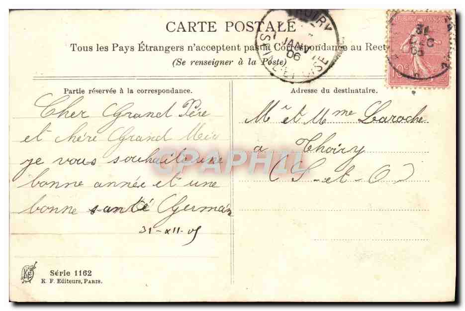 CPA Fantaisie Fleurs  — Rückseite
