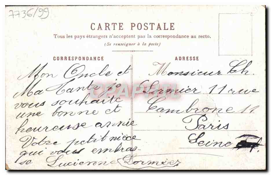 CPA Fantaisie Fleurs  — Rückseite