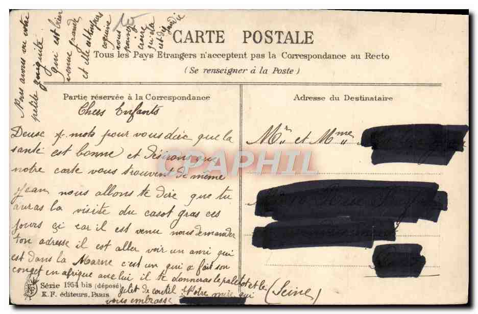 CPA Fantaisie Fleurs  — Back