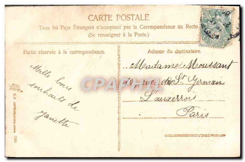 CPA Fantaisie Fleurs  — Rückseite