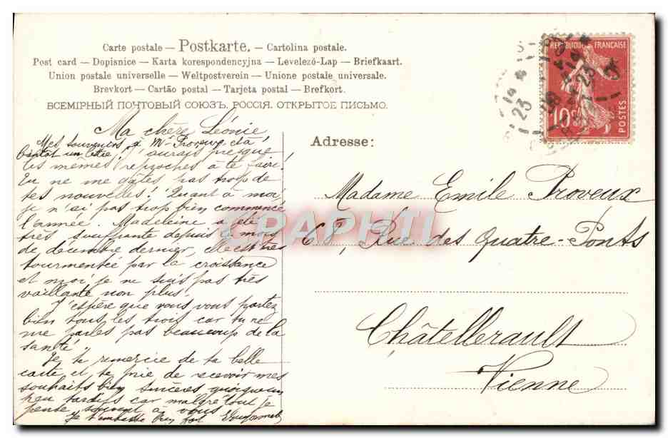 CPA Fantaisie Fleurs  — Rückseite