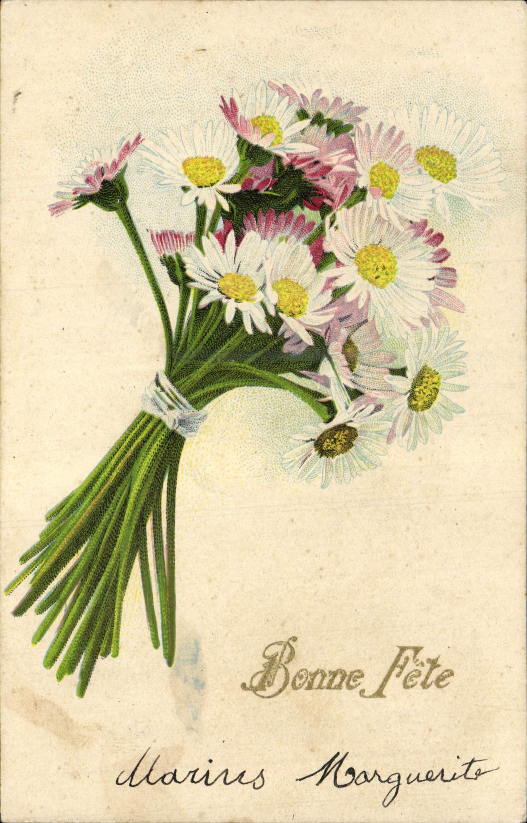 CPA Fantaisie Fleurs Marguerites