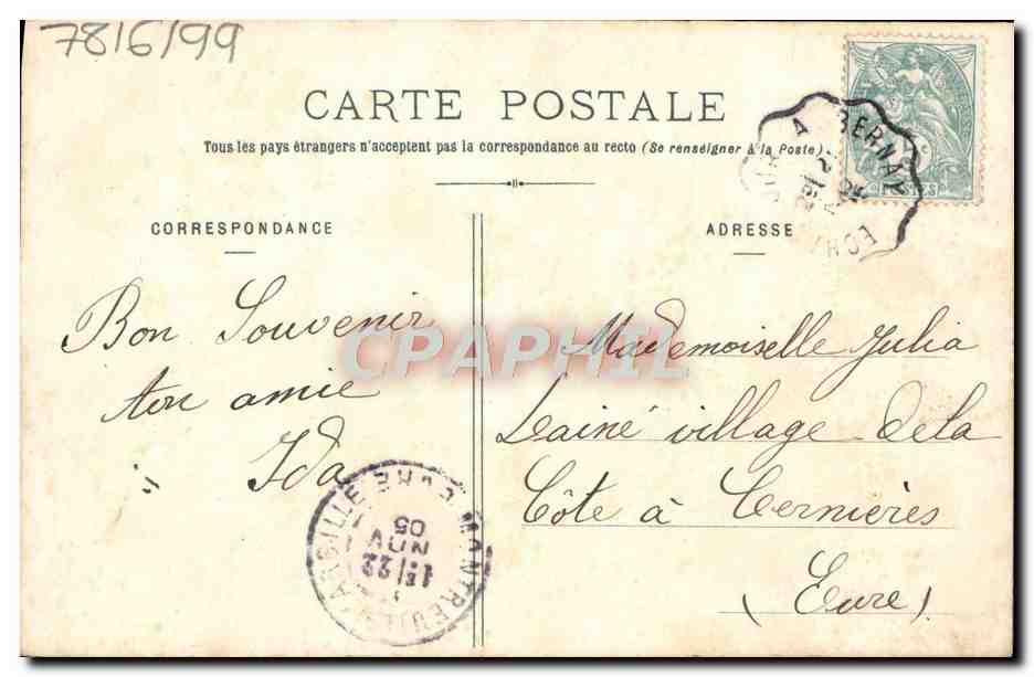 CPA Fantaisie Fleurs La mauve — Back