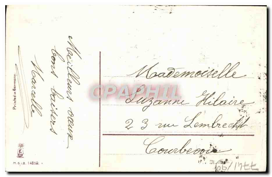 CPA Fantaisie Fleurs Colombe — Rückseite
