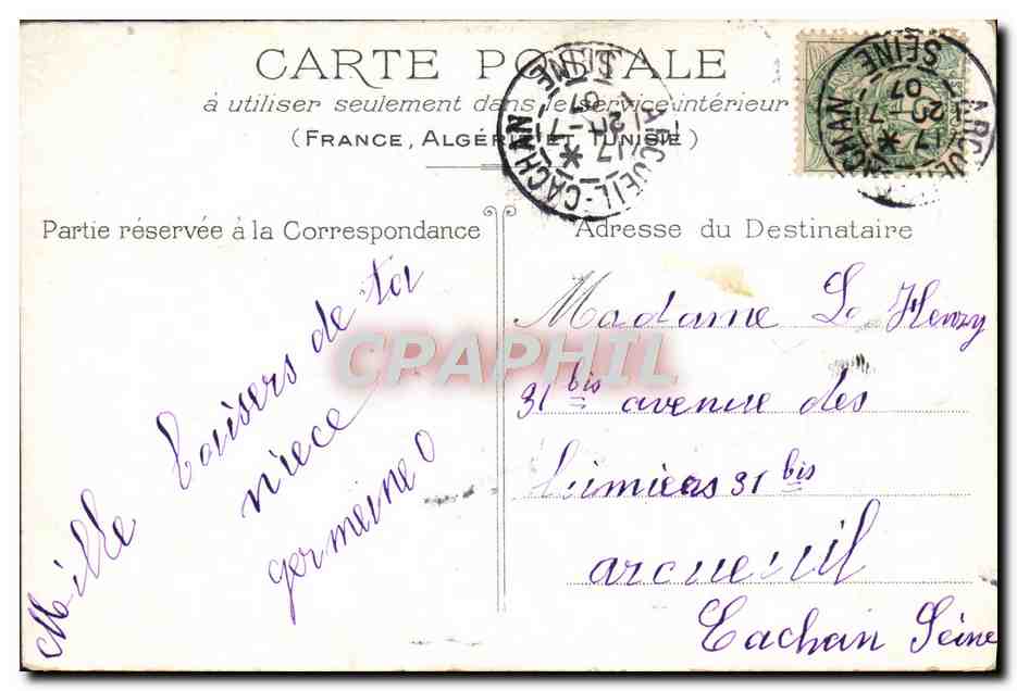 CPA Fantaisie Fleurs  — Rückseite