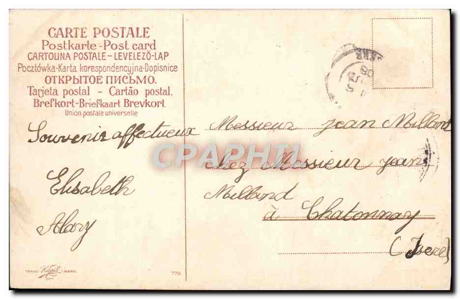 CPA Fantaisie Fleurs  — Rückseite