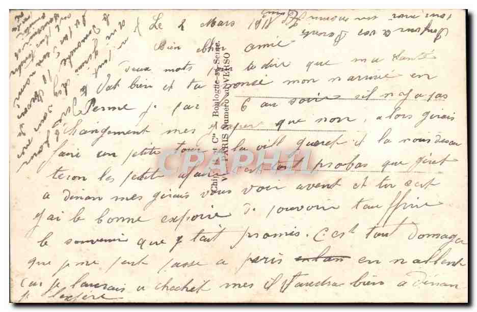 CPA Fantaisie Fleurs Coeur — Rückseite