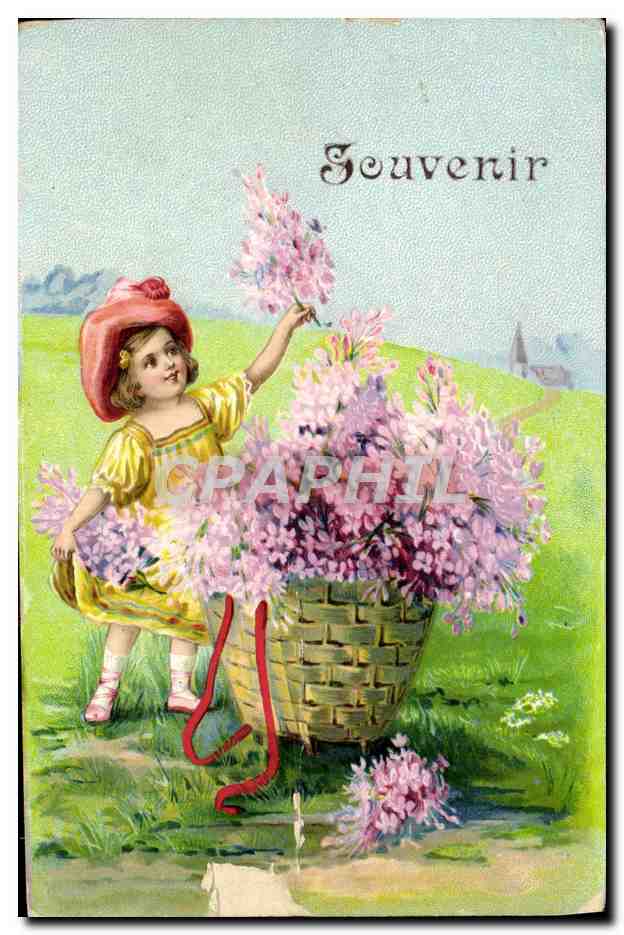 CPA Fantaisie Fleurs Enfant