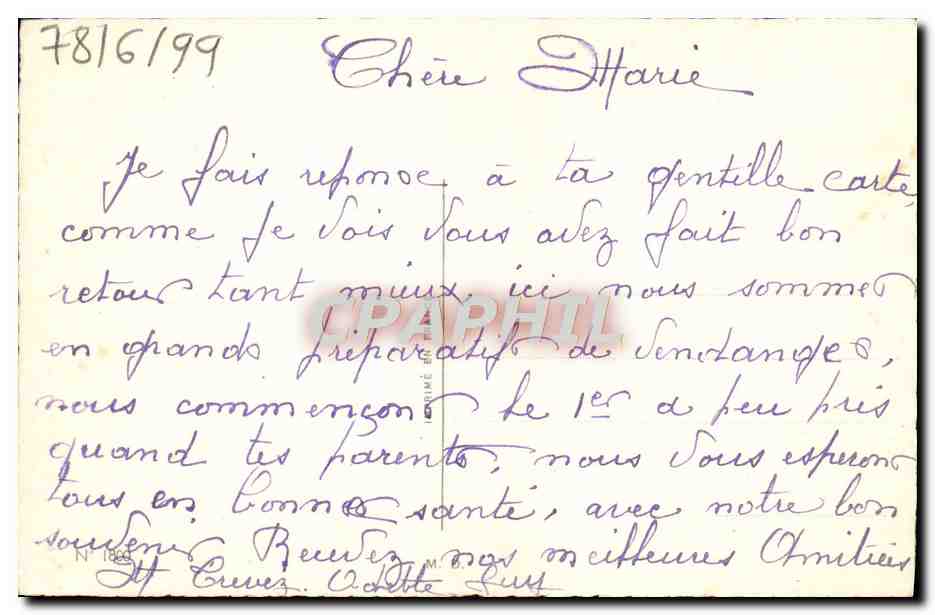 CPA Fantaisie Fleurs Fer a cheval — Verso