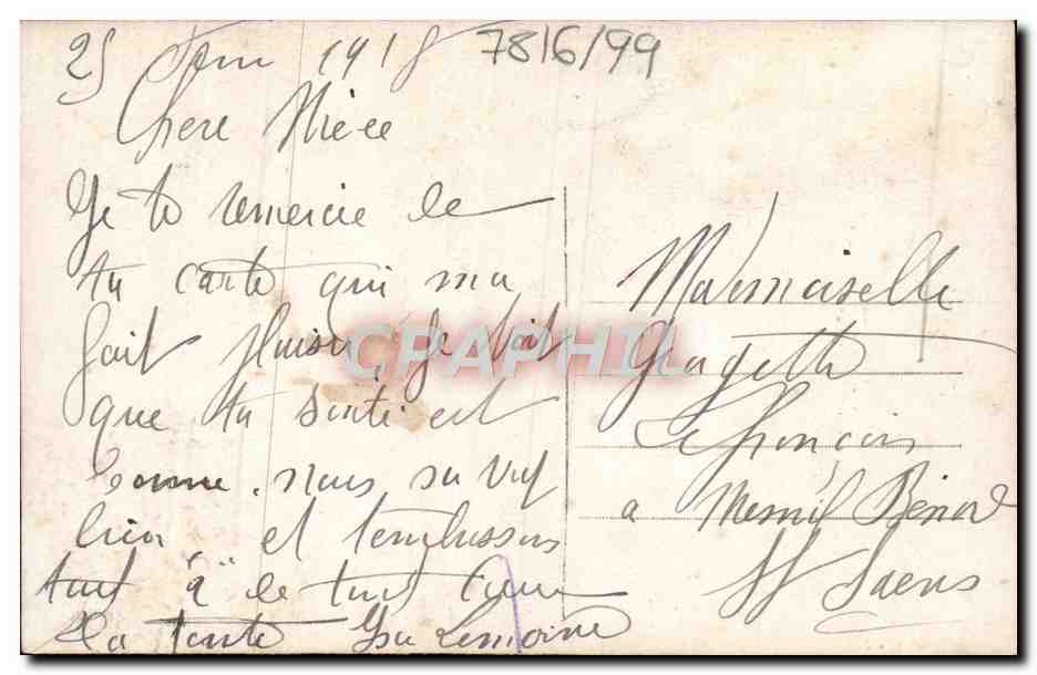 CPA Fantaisie Fleurs Papillons — Rückseite