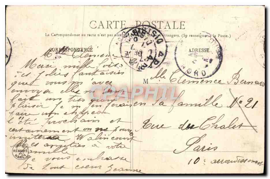 CPA Fantaisie Fleurs Femme La violette — Rückseite