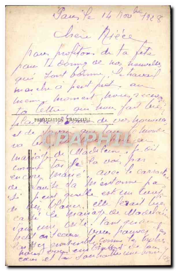 CPA Fantaisie Fleurs Elephant — Rückseite