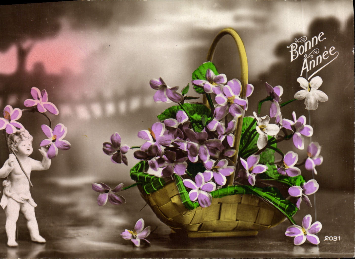 CPA Fantaisie Fleurs Santon