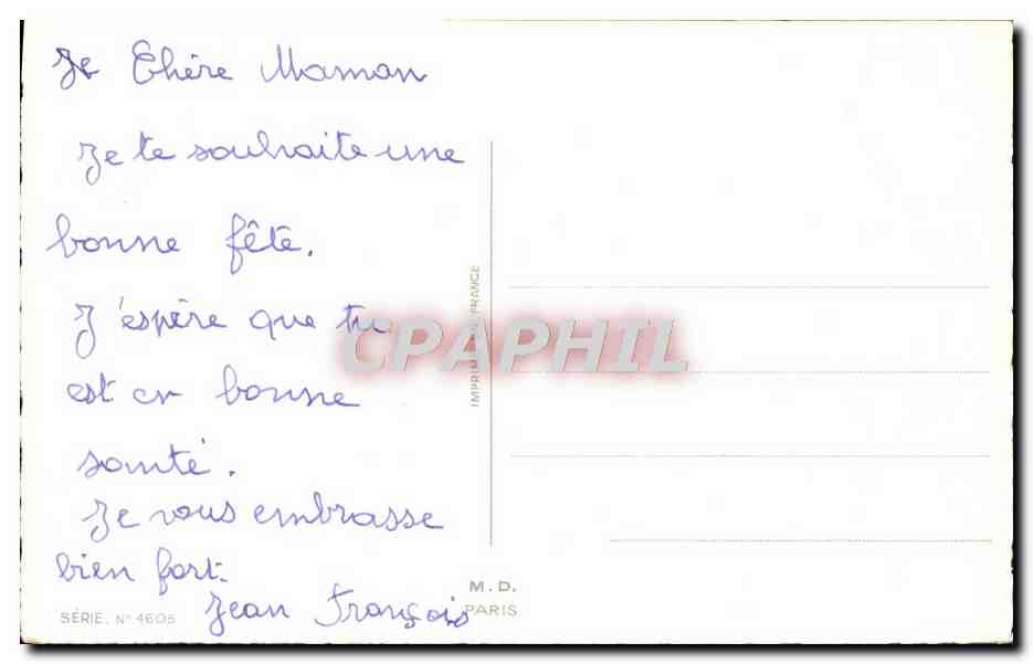 CPA Fantaisie Fleurs Oiseaux — Verso