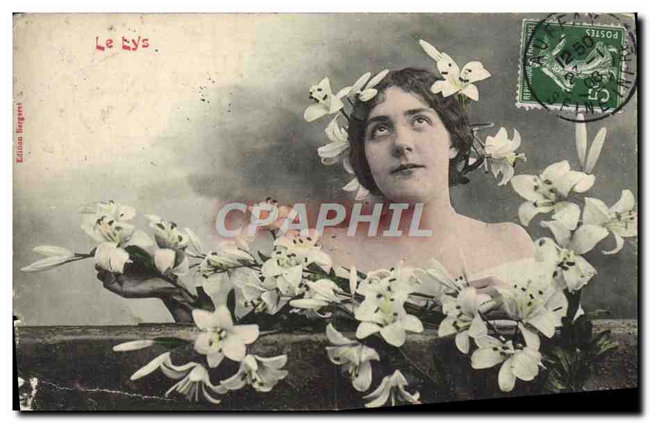 CPA Fantaisie Fleurs Femme