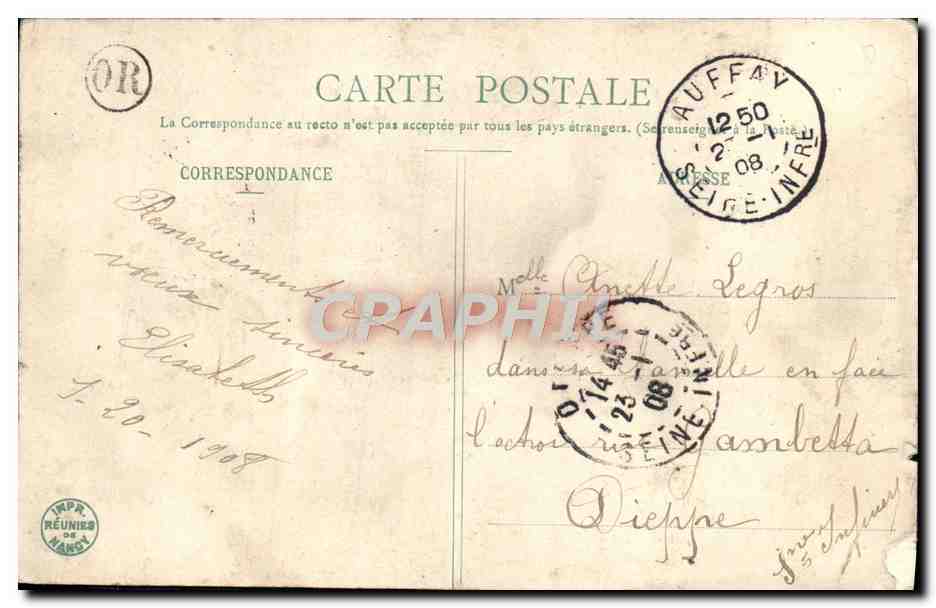 CPA Fantaisie Fleurs Femme — Verso