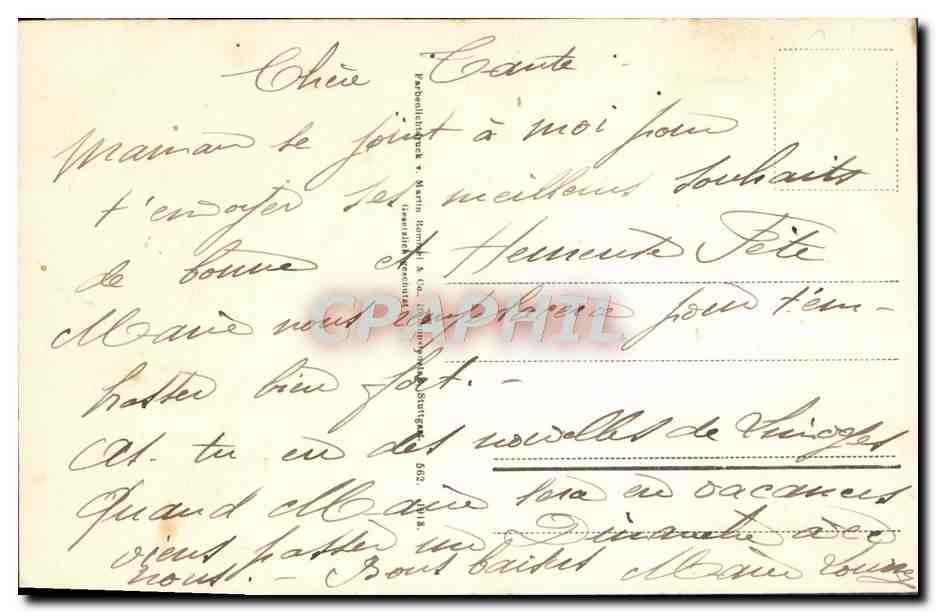 CPA Fantaisie Fleurs Fer a cheval — Rückseite