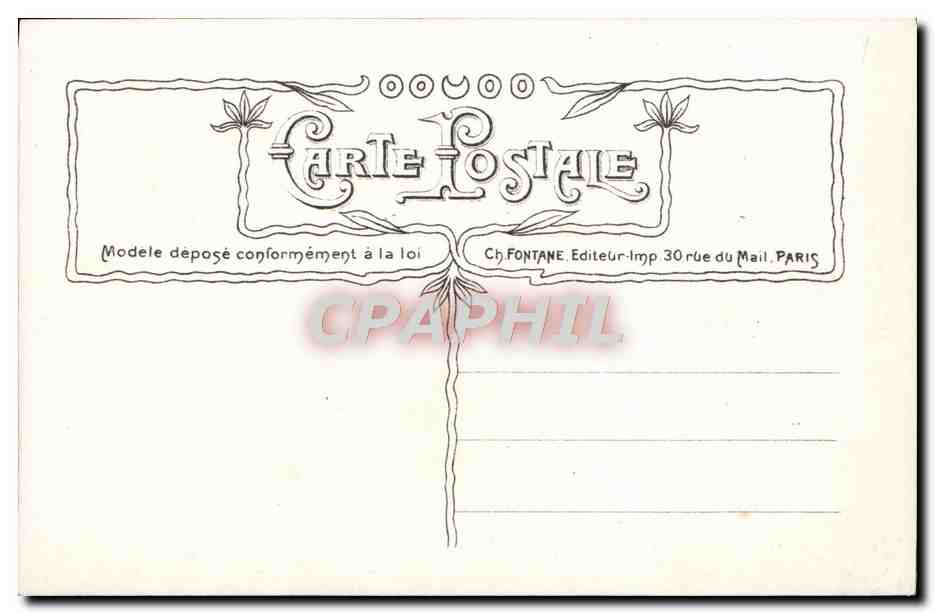 CPA Fantaisie Fleurs Trefles Fer a cheval — Verso