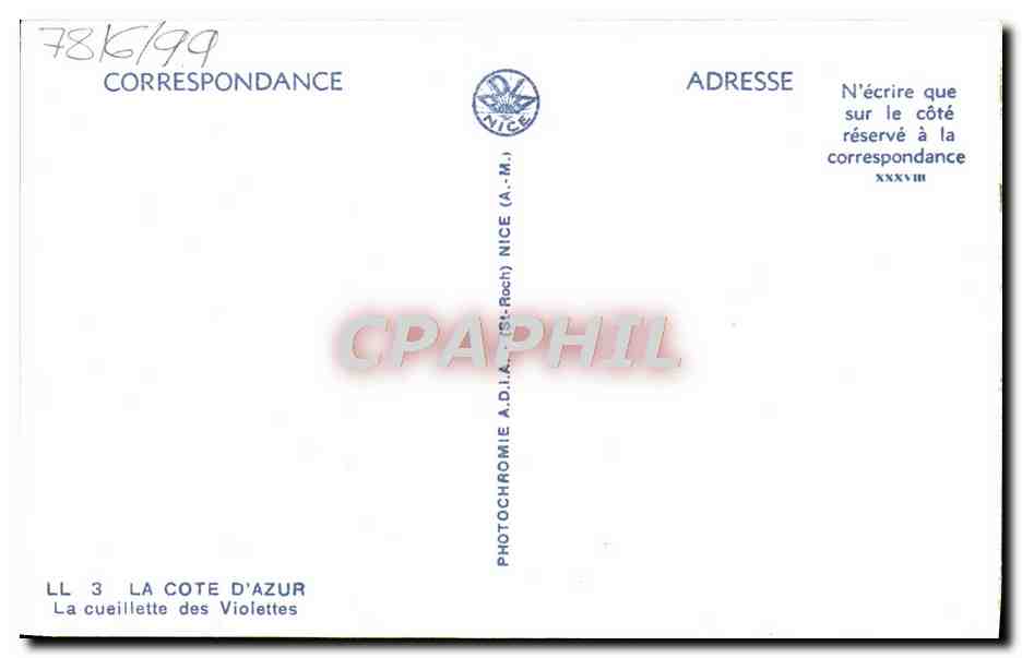 CPM Fantaisie Fleurs La cueillette des violettes — Verso