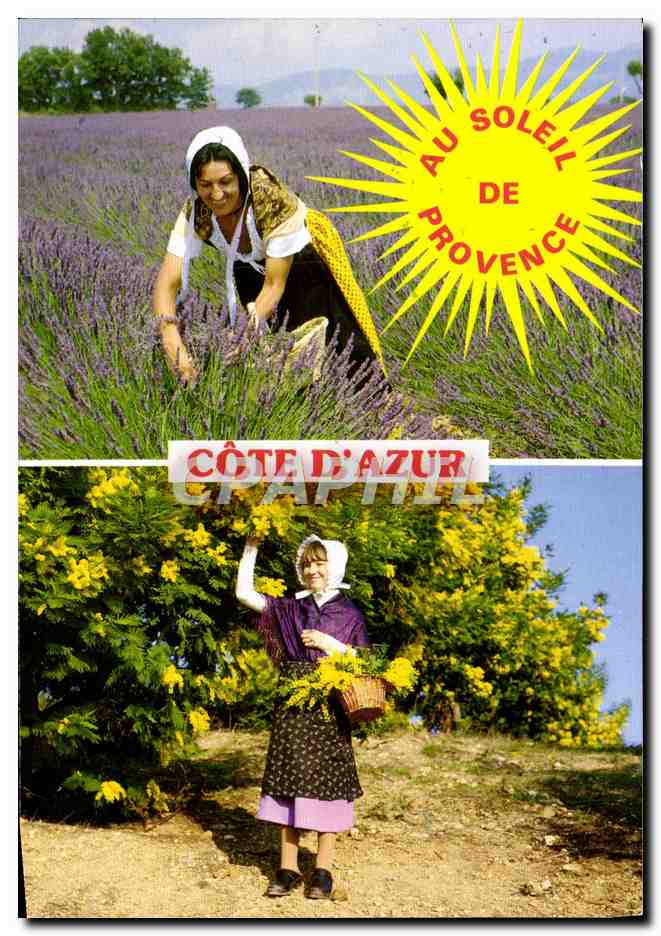 CPM Fantaisie Fleurs Cote d'azur Femmes