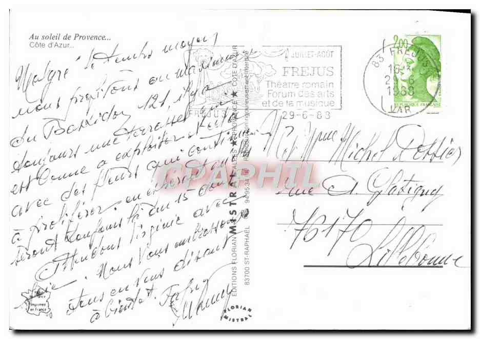 CPM Fantaisie Fleurs Cote d'azur Femmes — Rückseite