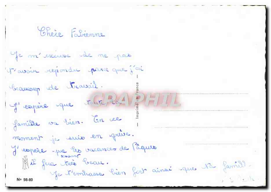 CPM Fantaisie Fleurs Fer a cheval — Verso