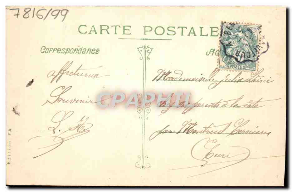 CPA Fantaisie Fleurs  — Back
