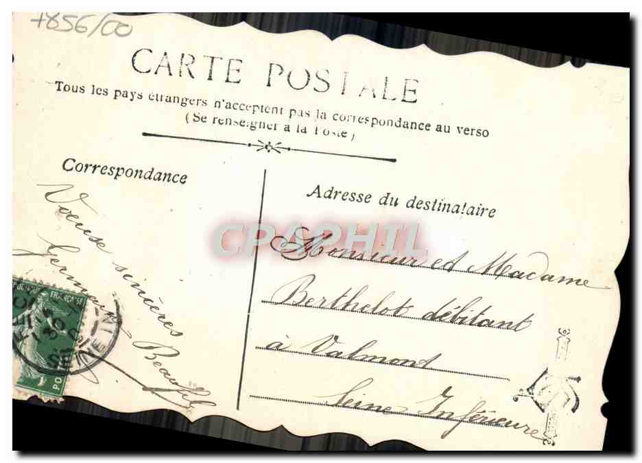 CPA Fantaisie Fleurs Colombe — Rückseite