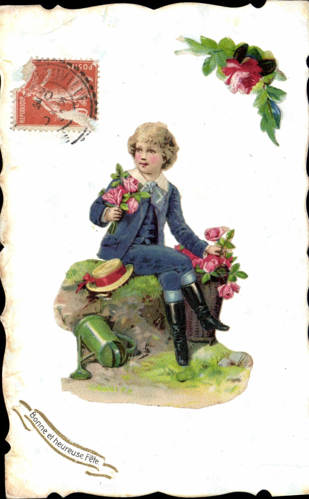 CPA Fantaisie Fleurs Enfant