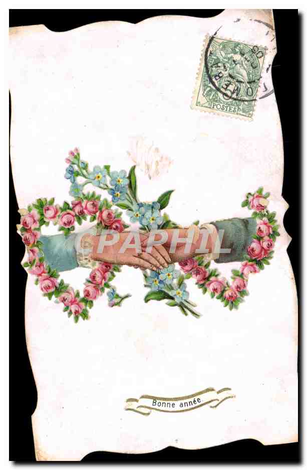 CPA Fantaisie Fleurs Mains