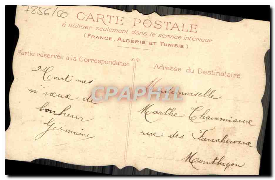 CPA Fantaisie Fleurs Mains — Rückseite
