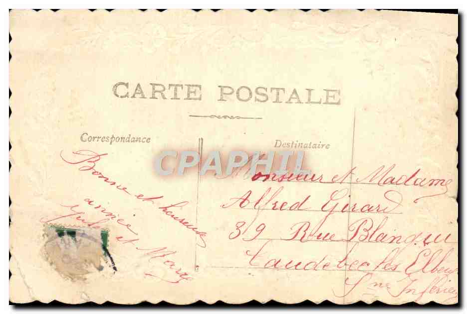 CPA Fantaisie Fleurs Jules Marie — Back
