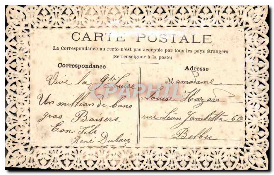 CPA Brodee Fantaisie Fleurs Colombes  — Rückseite