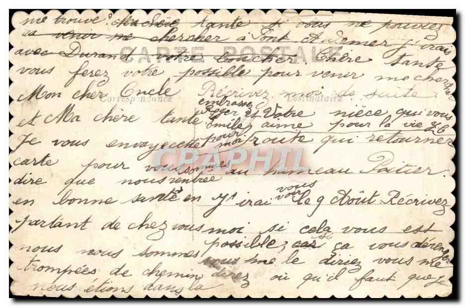 Vase de roses — Gage d'affection — Carte postale ancienne — Rückseite