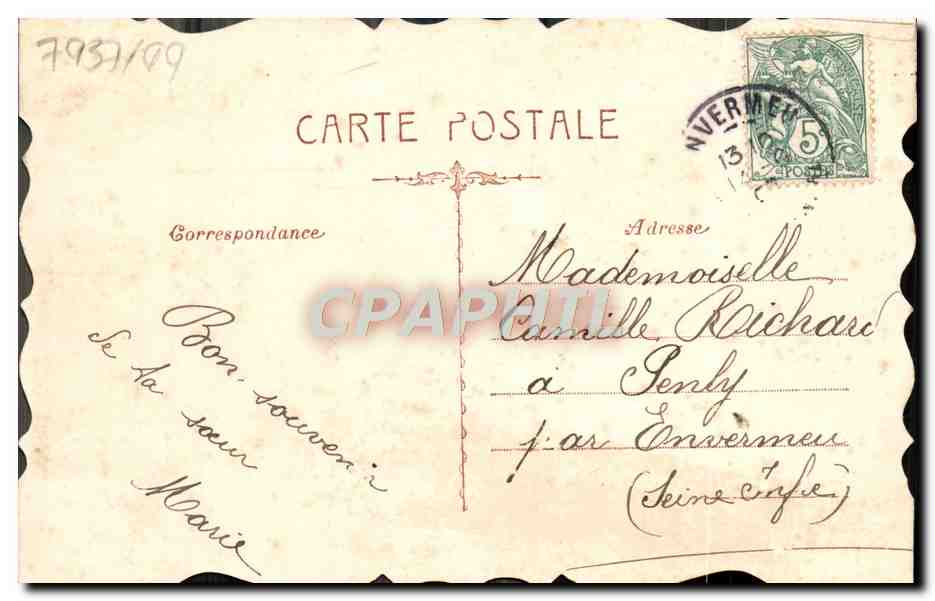 CPA Fantaisie Fleurs Colombes — Rückseite
