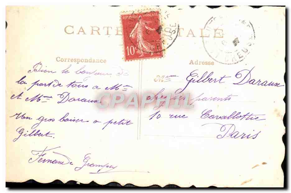 CPA Fantaisie Fleurs Enfants — Verso
