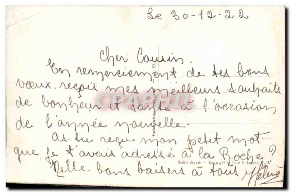 CPA Fantaisie Fleurs  — Rückseite