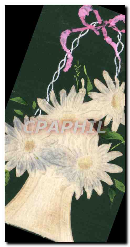 Bouquet de marguerites dans un panier — éditeur R.F. série 6613