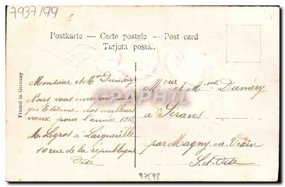 CPA Fantaisie Fleurs  — Rückseite