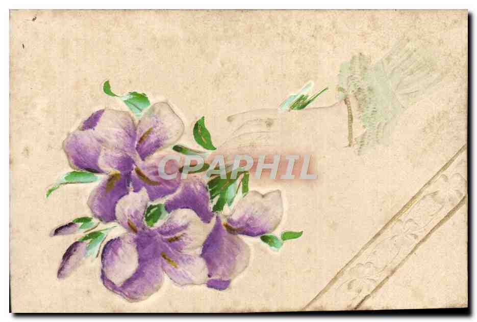 CPA Fantaisie Fleurs Main