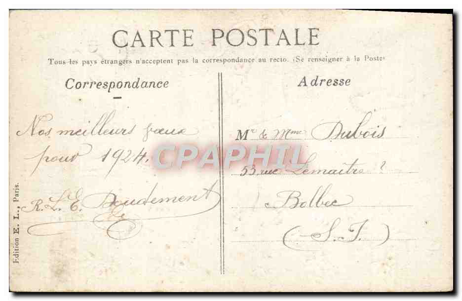 CPA Fantaisie Fleurs Bateau Colombe Hirrondelle — Rückseite