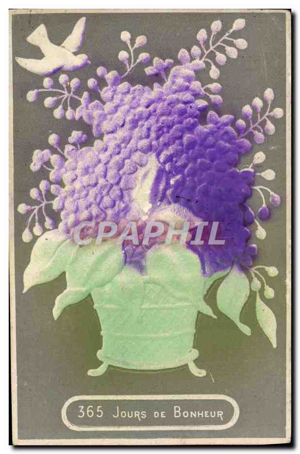 CPA Fantaisie Fleurs Colombe 