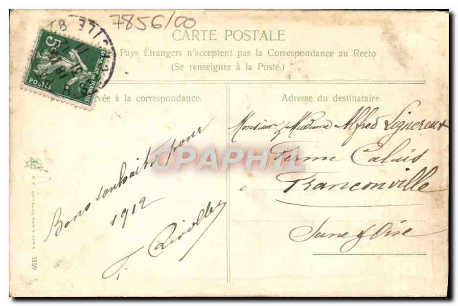 CPA Fantaisie Fleurs  — Rückseite